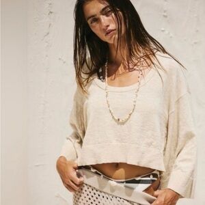 Free People Beach Dione Cropped Sweater